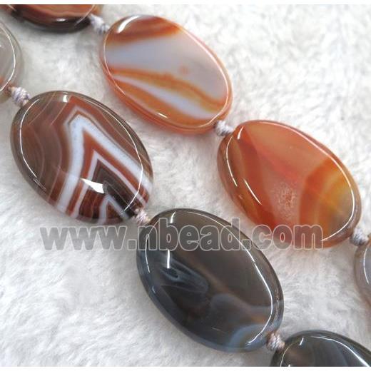 botswana agate oval beads, brown dye