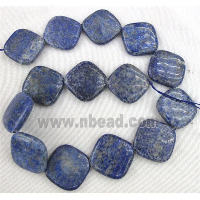 lapis lazuli bead, square, corner-drilled, blue