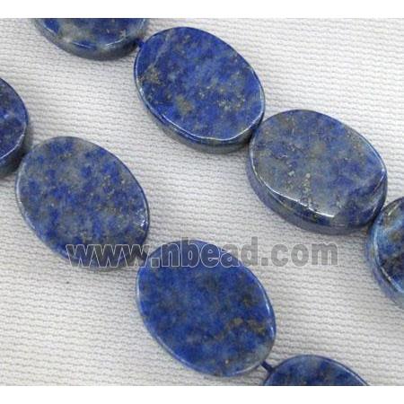 lapis lazuli bead, flat oval, blue