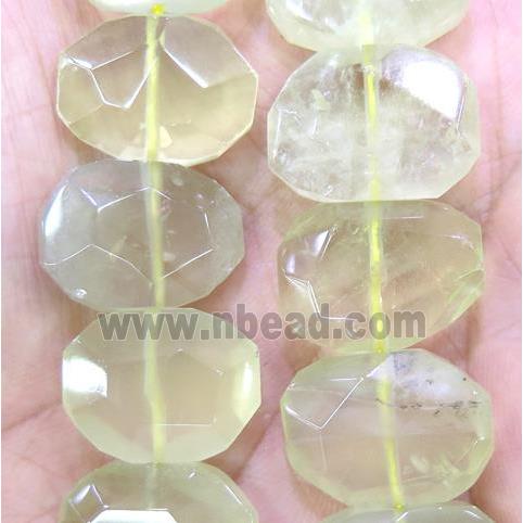 Lemon Quartz beads, faceted oval