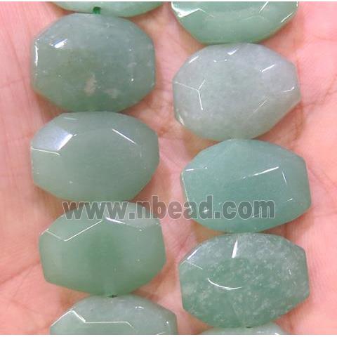 green aventurine beads, faceted oval