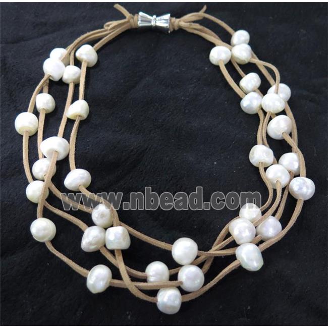 white freshwater pearl necklace with magnetic clasp
