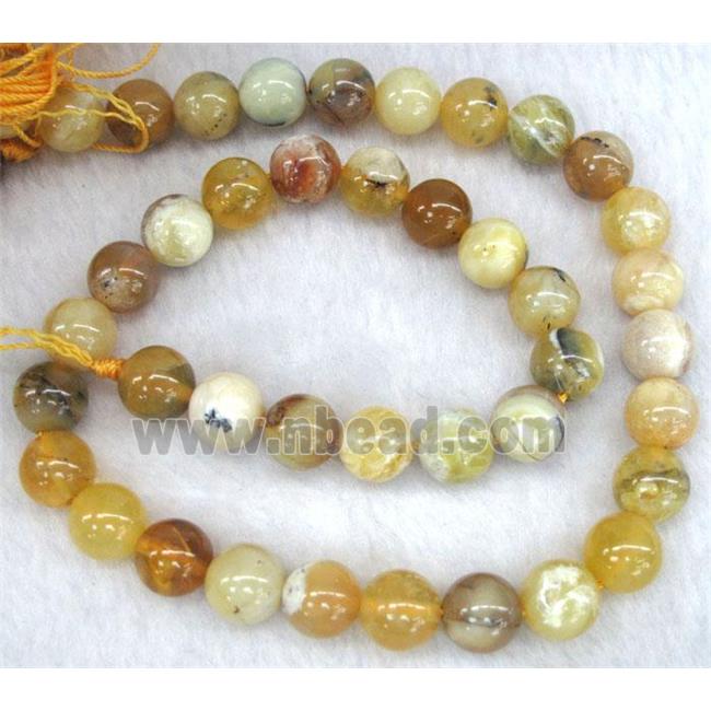 Yellow Opal Stone beads, round