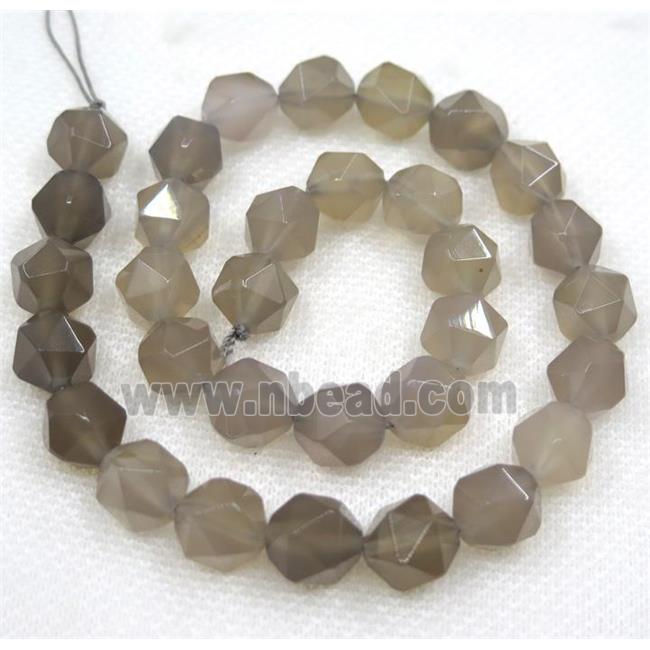 Gray Agate Beads Cut Round