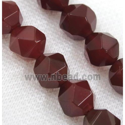 Red Agate Beads Cutted Round