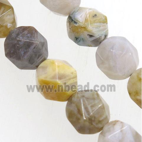 Zhuye Bamboo Agate Beads Cutted Round
