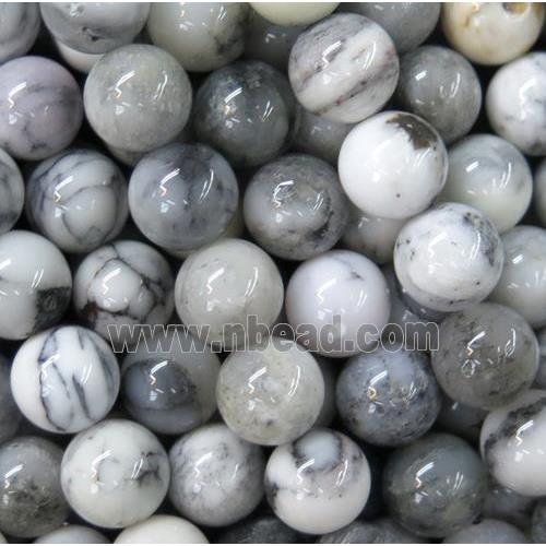 natural white and black Agate beads, round