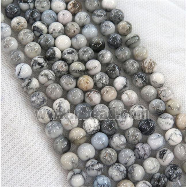 natural white and black Agate beads, round
