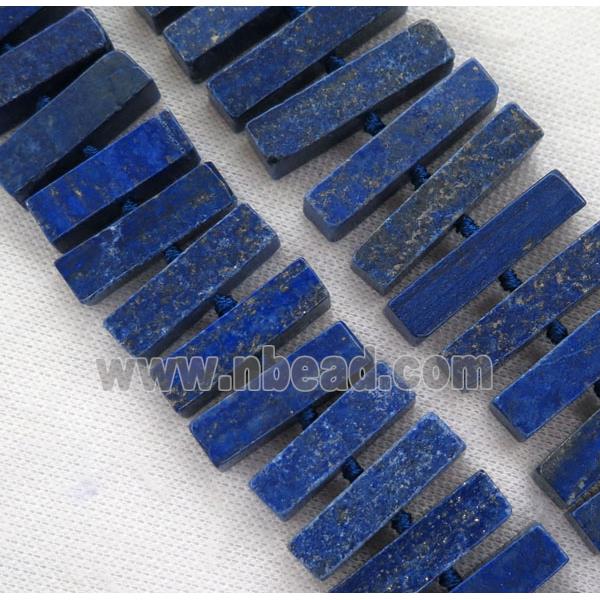 lapis lazuli collar beads, tube, blue