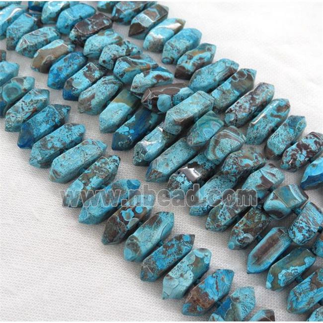 blue Ocean Jasper collar bead, bullet