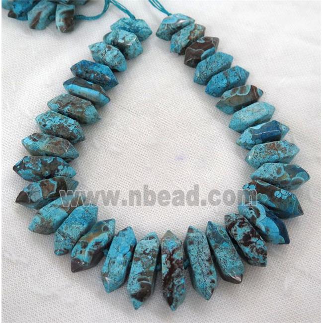 blue Ocean Jasper collar bead, bullet