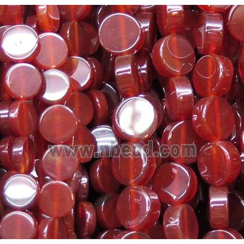 red Agate beads, flat round