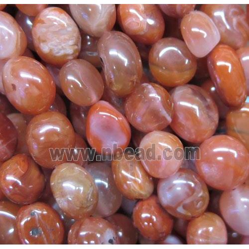 Chinese Red NanHong Agate beads chips, freeform