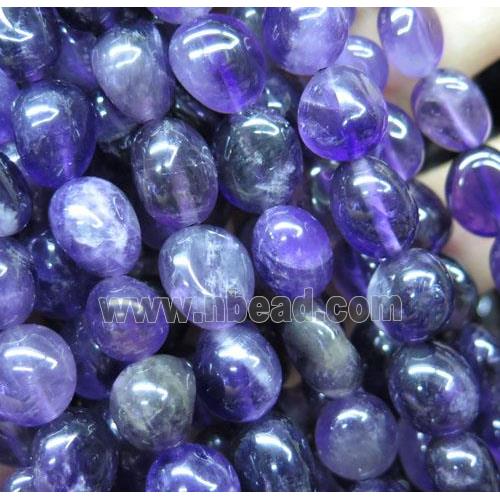 purple Amethyst pebble beads chips, freeform