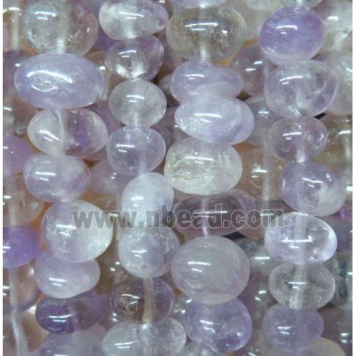 lt.purple Amethyst chip bead, freeform