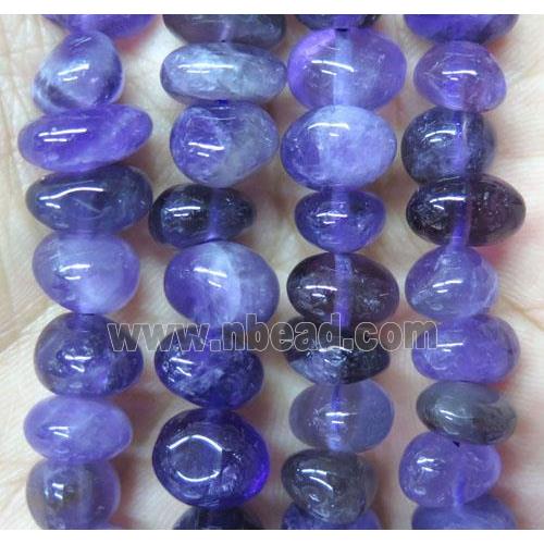 purple Amethyst pebble beads chip, freeform