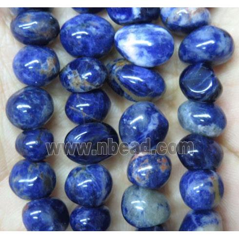 blue sodalite chip bead, freeform