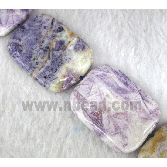 purple jasper beads, rectangle