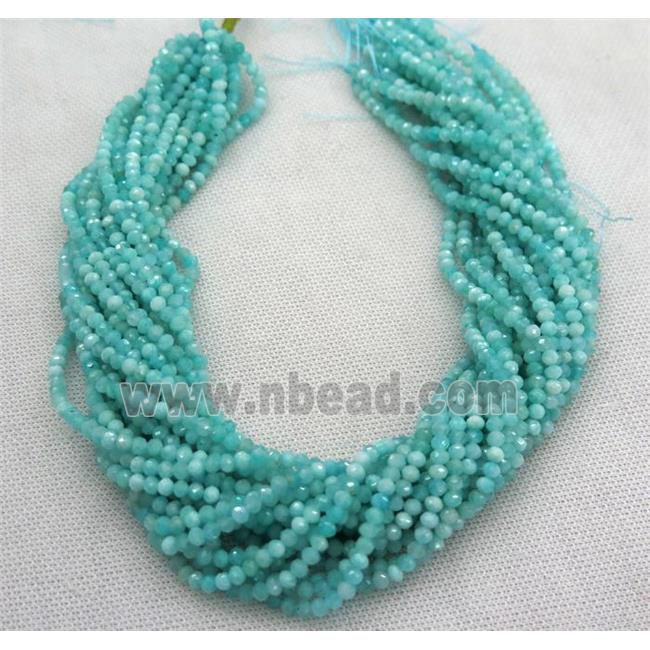 green Russian Amazonite beads, faceted rondelle
