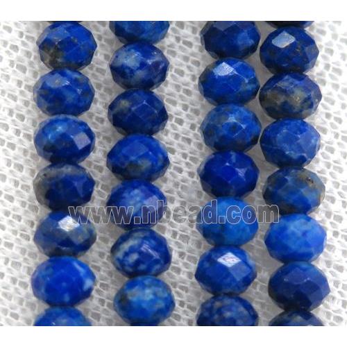 blue Lapis Lazuli beads, faceted rondelle