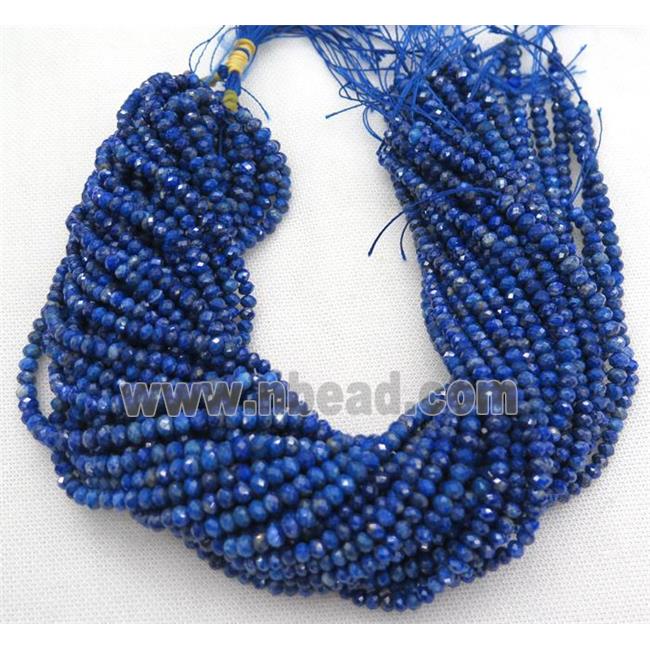 blue Lapis Lazuli beads, faceted rondelle