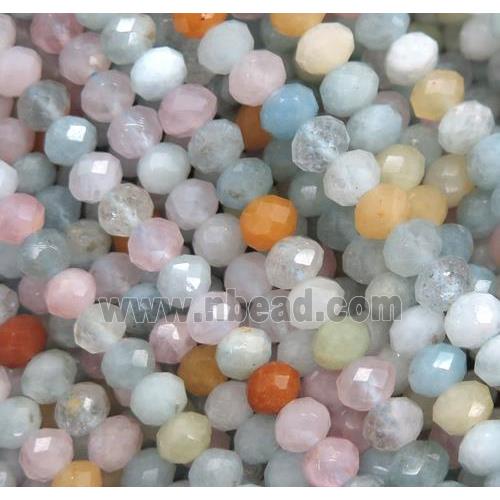 faceted rondelle Aquamarine beads, AB-grade