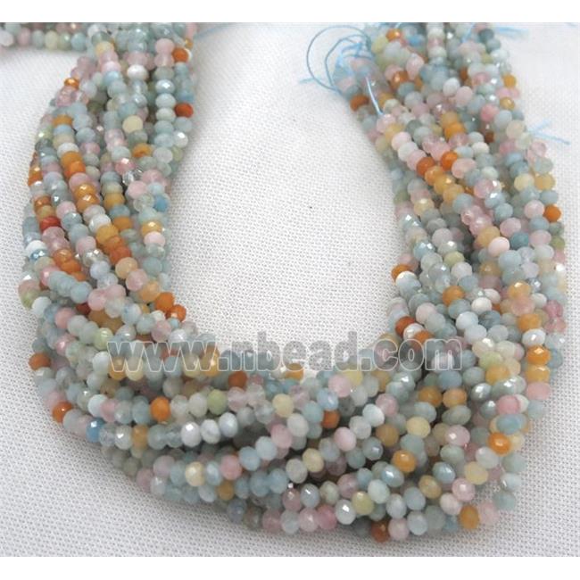 faceted rondelle Aquamarine beads, AB-grade
