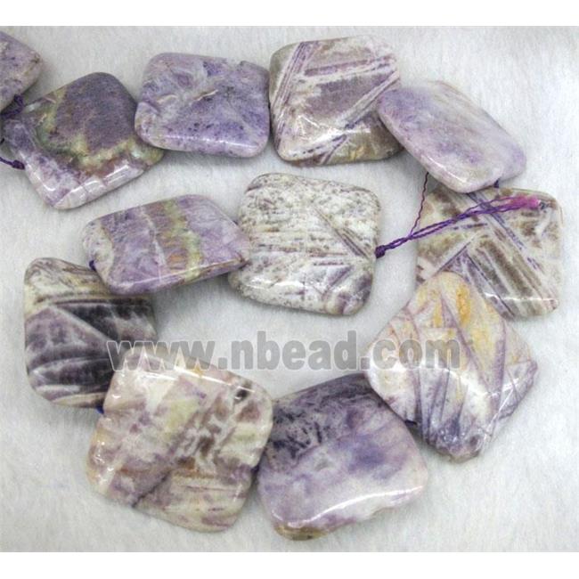 purple jasper beads, square