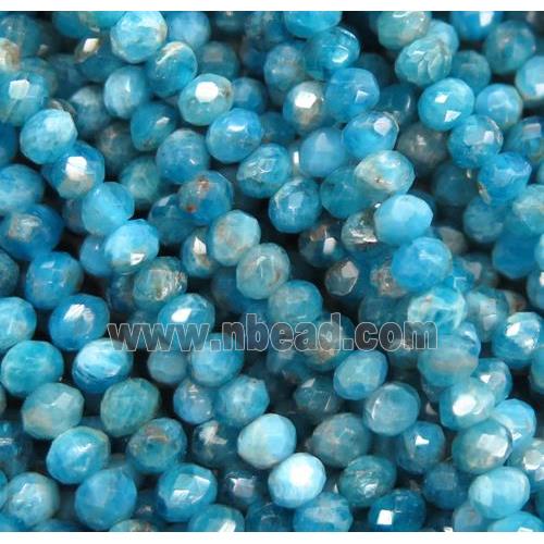 blue Apatite beads, faceted rondelle