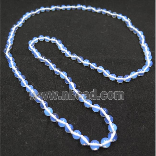 round white opalite bead knot Necklace Chain