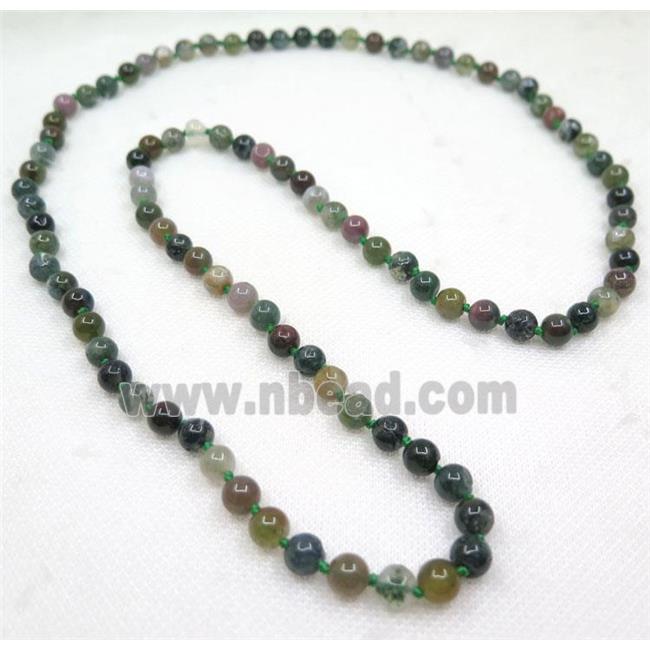 round Indian Agate beads knot Necklace Chain