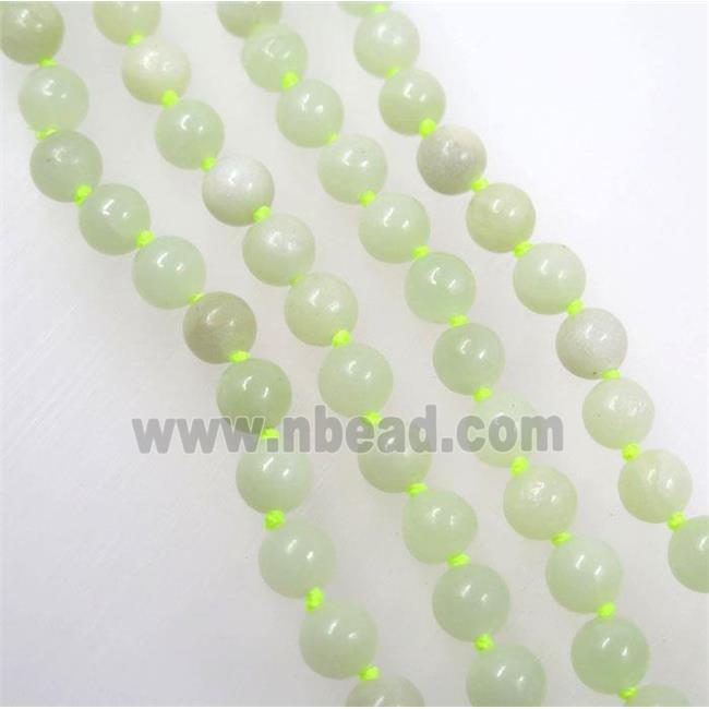 New Mountain Jade bead knot Necklace Chain, round
