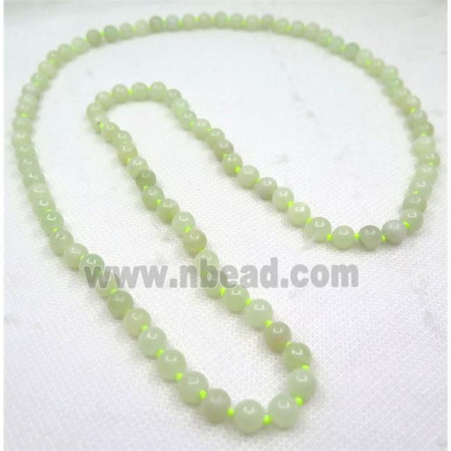 New Mountain Jade bead knot Necklace Chain, round