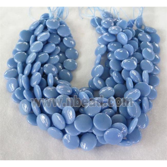 blue GlowStone beads, flatround