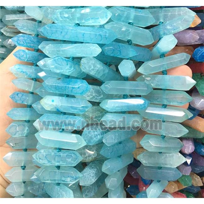aqua agate bullet beads for necklace