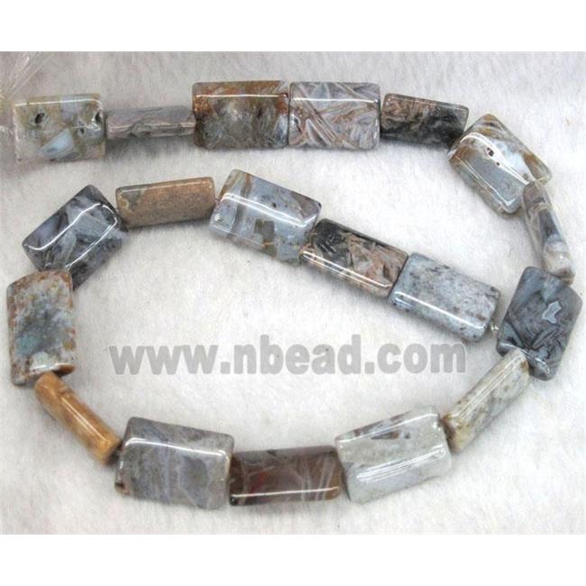 gray Bamboo Agate beads, rectangle