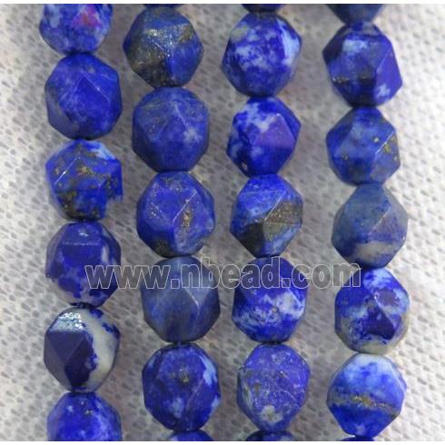 sphere Lapis Lazuli ball beads, faceted round, blue