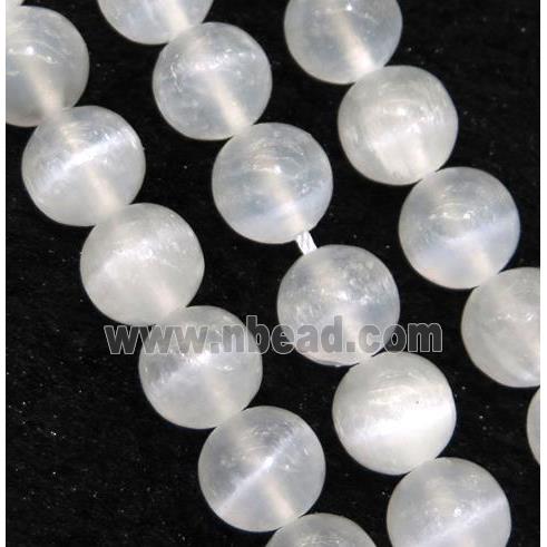 round Calcite beads, white