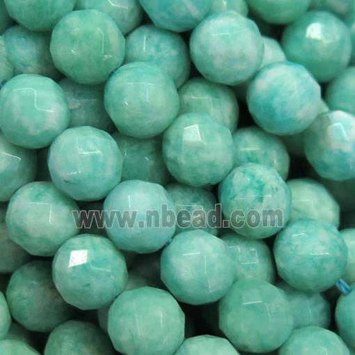 green Russian Amazonite beads, faceted round