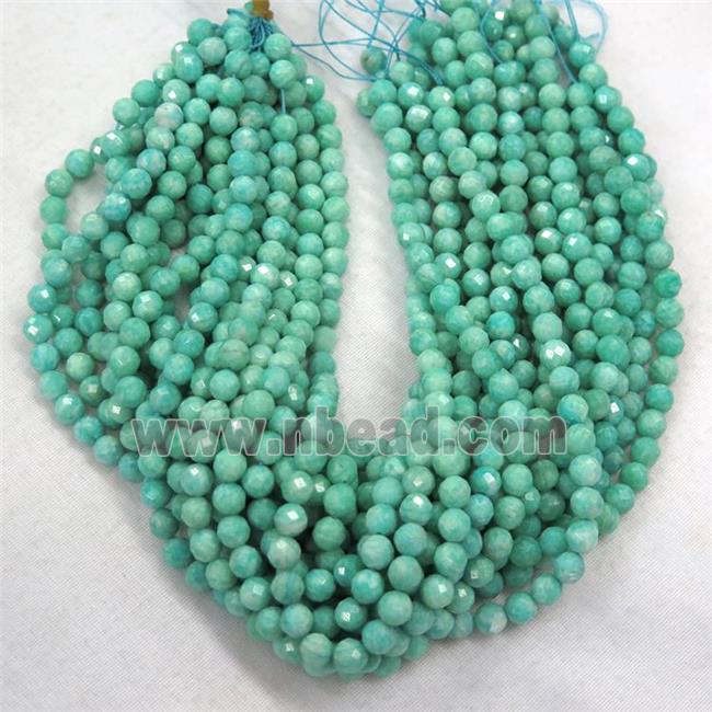 green Russian Amazonite beads, faceted round