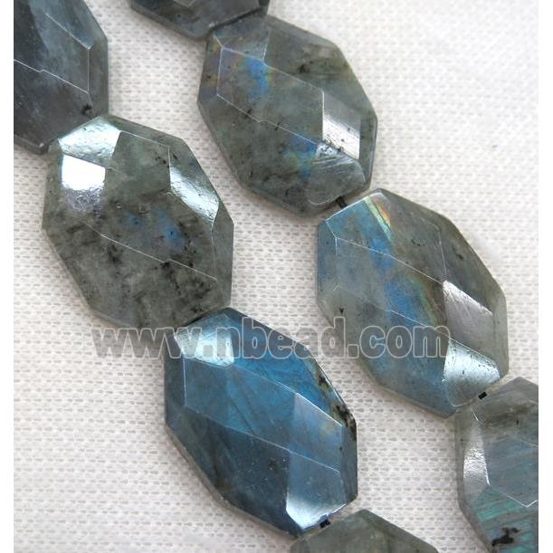 Labradorite slice beads, faceted freeform, A-grade