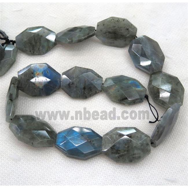 Labradorite slice beads, faceted freeform, A-grade