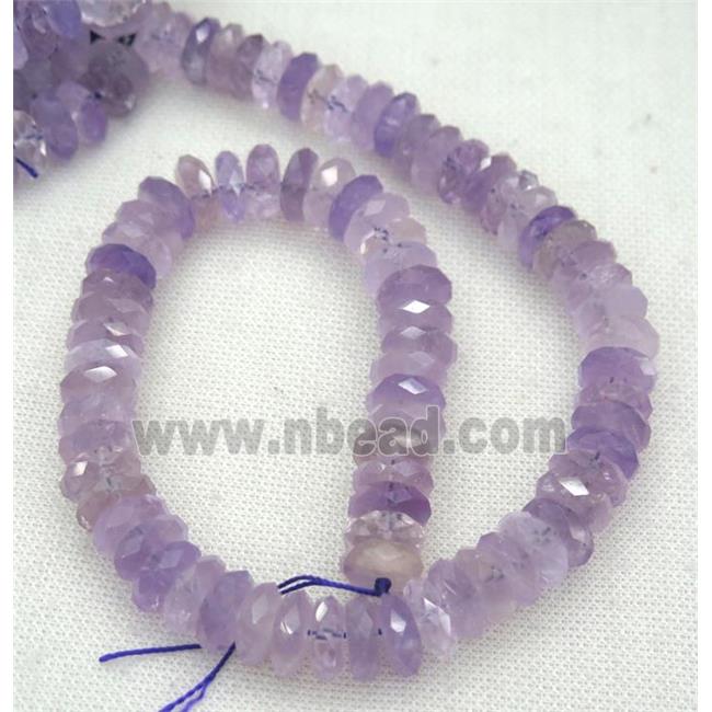 faceted Amethyst rondelle beads, purple