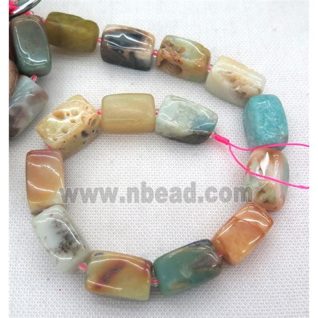 Amazonite cuboid beads, multi color