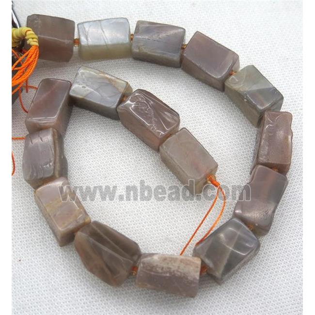 gray Moonstone cuboid beads