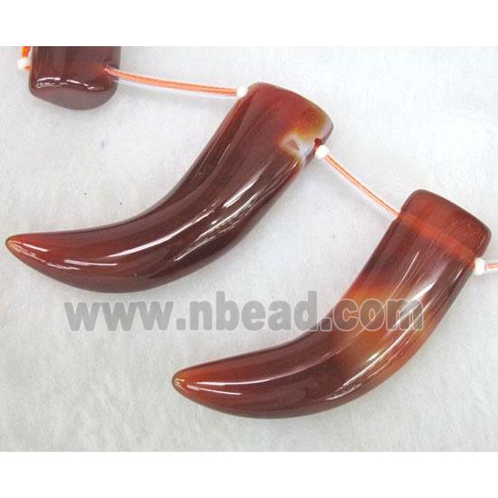 red carnelian agate stone horn beads