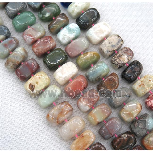 Amazonite cuboid beads, multi color, Grade-B