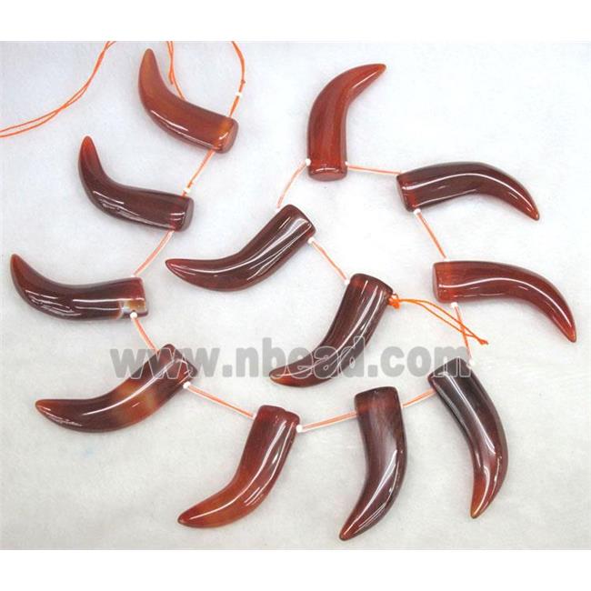 red carnelian agate stone horn beads