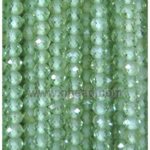 faceted round green peridot beads