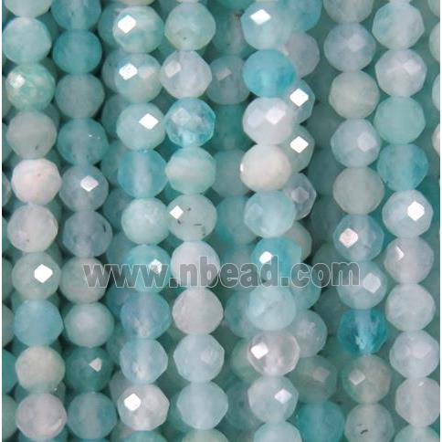 faceted round blue Amazonite beads